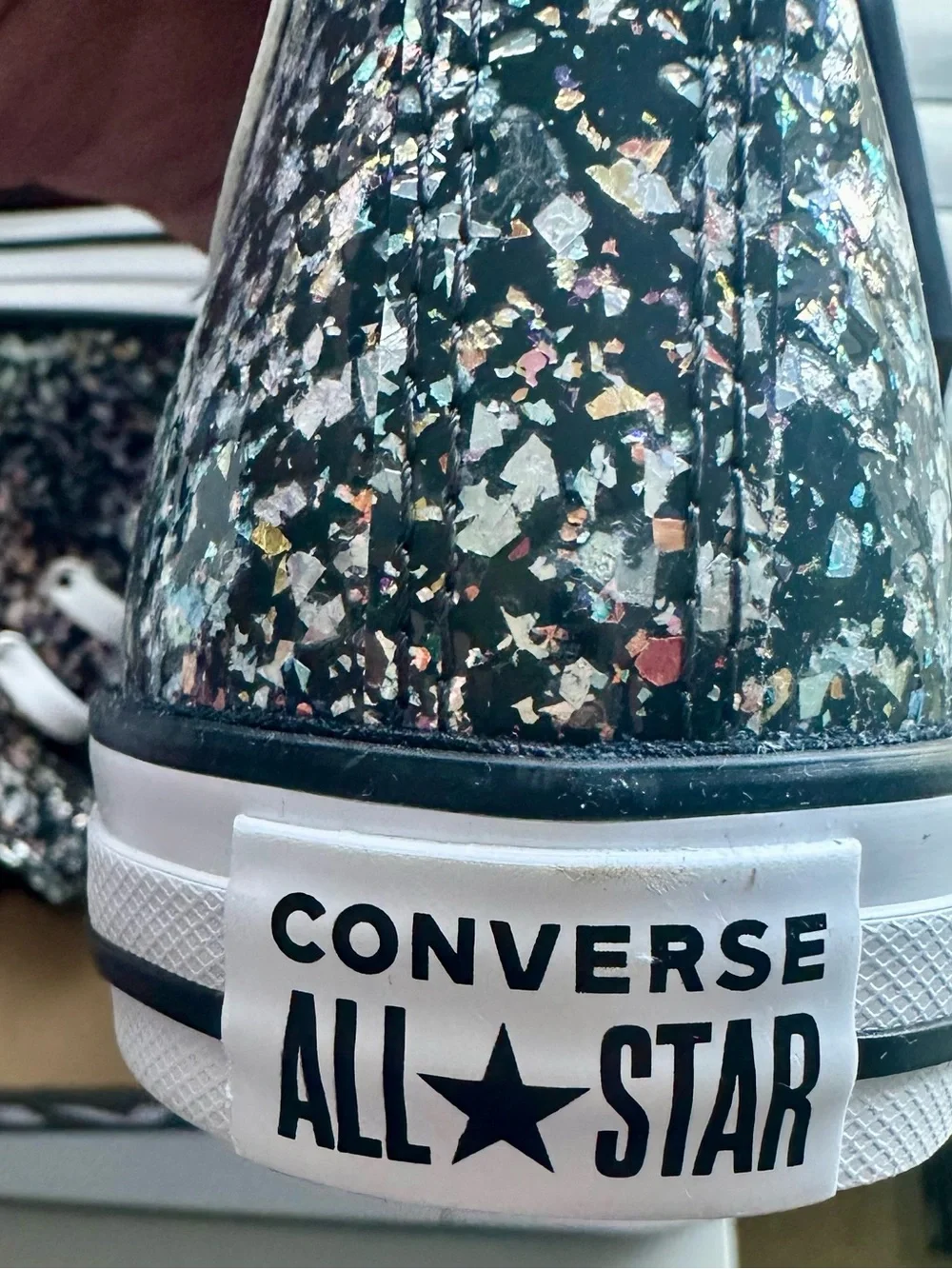 Converse Kids Chuck Taylor All Star High Tops Sz 3 - Black Glitter NEW IN BOX